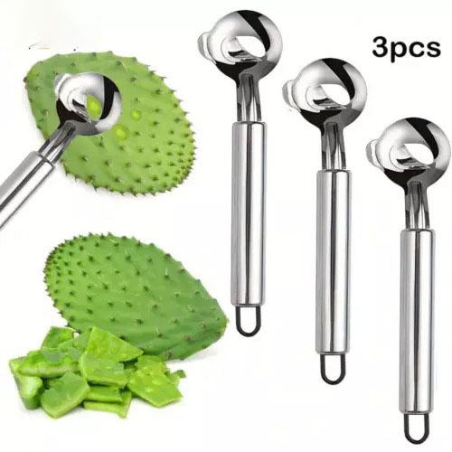 3pcs Cactus Peeler Set – Stainless Steel Fruit & Vegetable Peeler Melon Baller