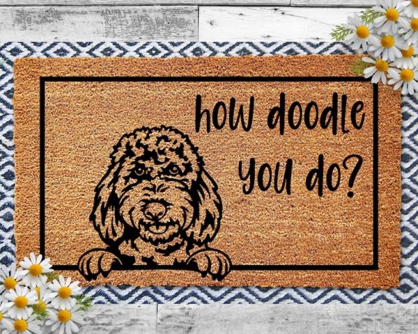 (Doormat) How Doodle You Do – Funny Goldendoodle Welcome Mat for Dog Lovers
